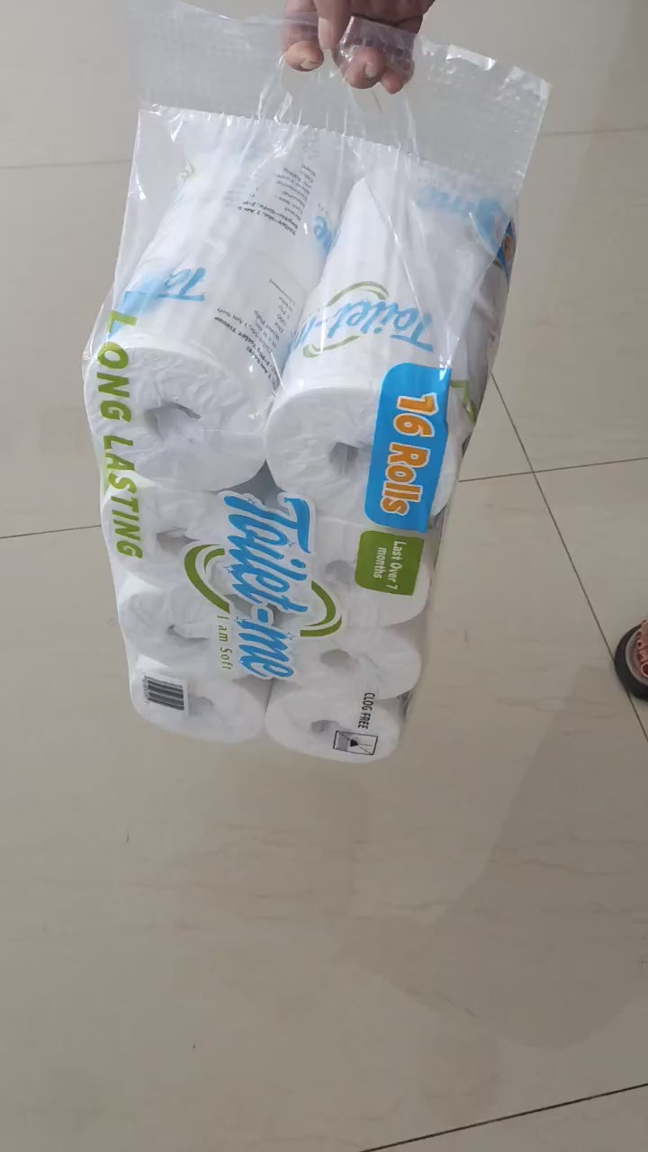 Load video: Bulk Toilet Paper – 7 to 50 Bags | 1,100 Sheets per Roll | 16 rolls per bag